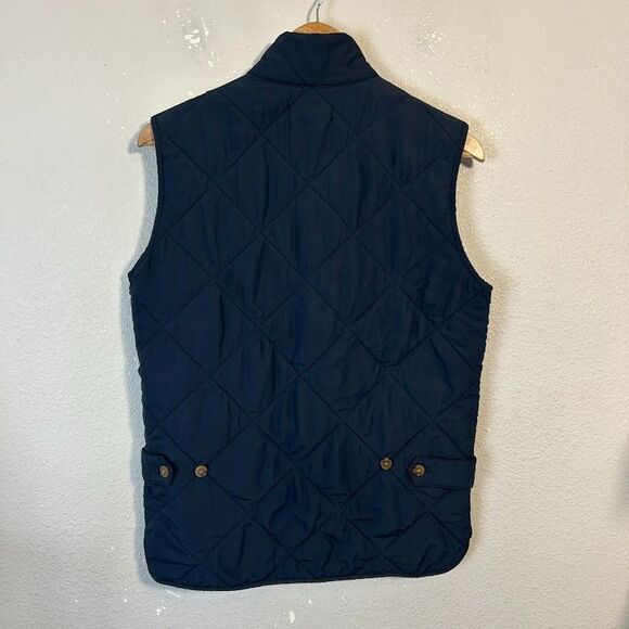 J Crew Mens Quilted Walker Vest XS Navy Blue Full Zip Insulated Outerwear - Picture 3 of 8